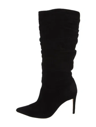 Pre-owned Alexandre Birman Suede Slouch Boots In Black