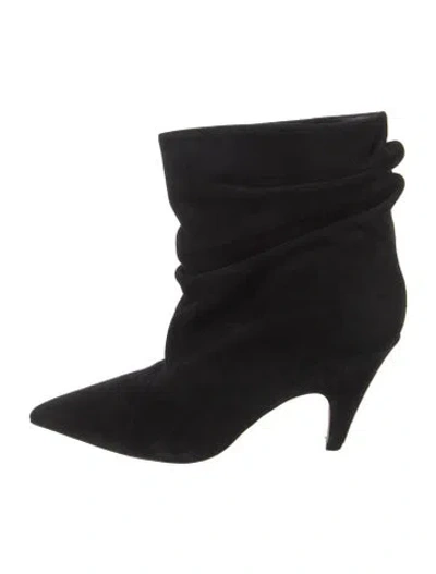 Pre-owned Alexandre Birman Suede Slouch Boots In Black
