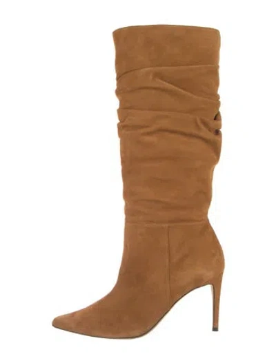 Pre-owned Alexandre Birman Suede Slouch Boots In Neutrals