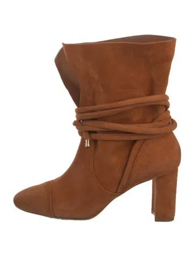 Pre-owned Alexandre Birman Suede Slouch Boots In Orange