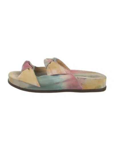 Pre-owned Alexandre Birman Suede Tie-dye Print Slides In Neutral