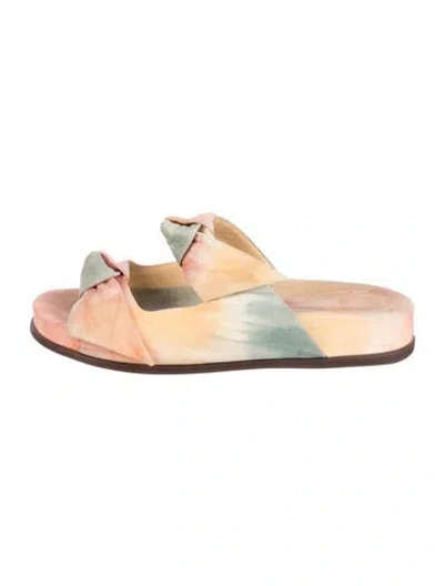 Pre-owned Alexandre Birman Suede Tie-dye Print Slides In Orange