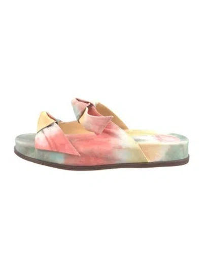 Pre-owned Alexandre Birman Suede Tie-dye Print Slides In Orange