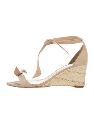Pre-owned Alexandre Birman Suede T-strap Pumps In Neutral