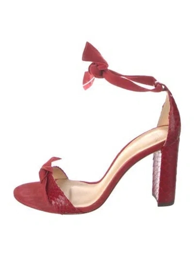 Pre-owned Alexandre Birman Suede T-strap Sandals In Red