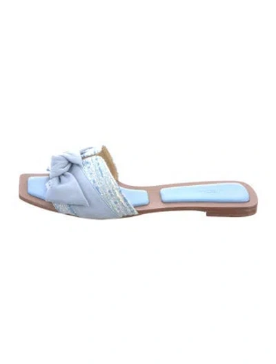 Pre-owned Alexandre Birman Suede Tweed Pattern Slides In Blue