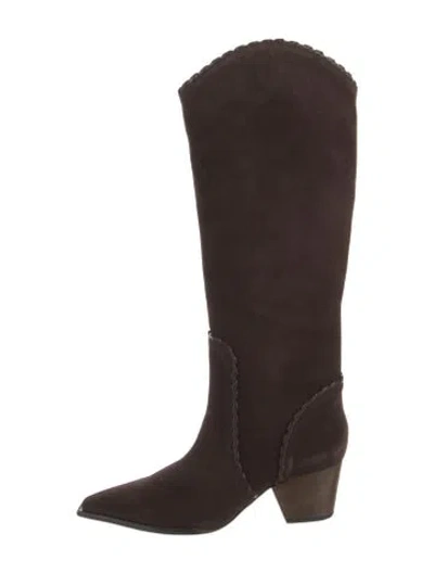 Pre-owned Alexandre Birman Suede Western Boots In Brown