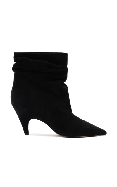 ALEXANDRE BIRMAN TATI SCRUNCHED SUEDE ANKLE BOOTS