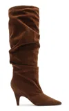 Alexandre Birman Tati Scrunched Suede Knee Boots