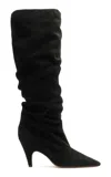 Alexandre Birman Tati Scrunched Suede Knee Boots