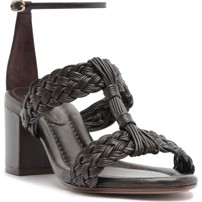 Alexandre Birman Thalia Leather Sandal In Dark Brown