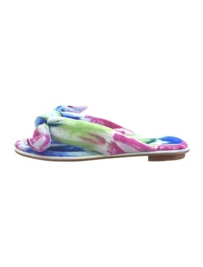 Pre-owned Alexandre Birman Tie-dye Print Bow Accents Flats In Purple
