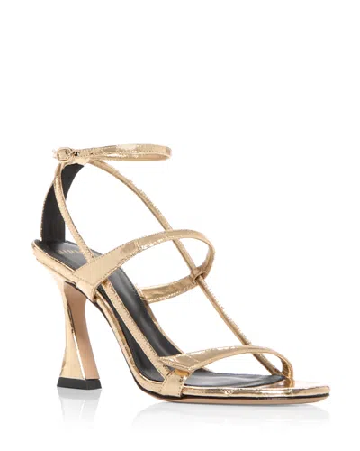 Alexandre Birman Tita Cage Strappy Sandals In Light Gold