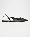 Alexandre Birman Tita Pointed Toe Slingback Flat In Black