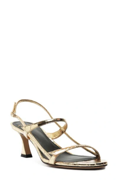 Alexandre Birman Tita Metallic Slingback Sandal In Light Gold