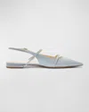 Alexandre Birman Tita Slingback Flat Pumps In Azzuro