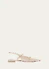 Alexandre Birman Tita Patent Slingback Ballerina Flats In Semolina