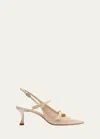 Alexandre Birman Tita Patent Slingback Pumps In Semolina