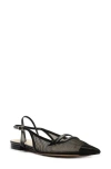 Alexandre Birman Tita Pointed Toe Slingback Flat In Black
