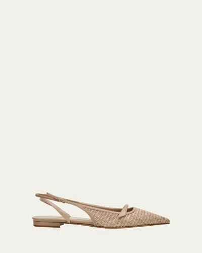 Alexandre Birman Tita Raffia Ballerina Flats In Brown