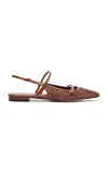 Alexandre Birman Tita Raffia Slingback Flats In Brown