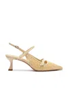 Alexandre Birman Tita Raffia And Leather Slingback Pumps In Yellow