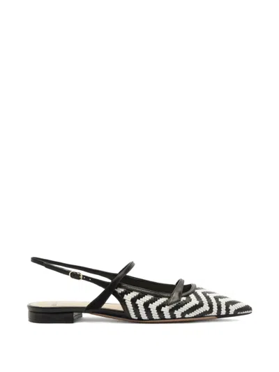 Alexandre Birman Tita Raffia Zigzag Strap Pumps In Black
