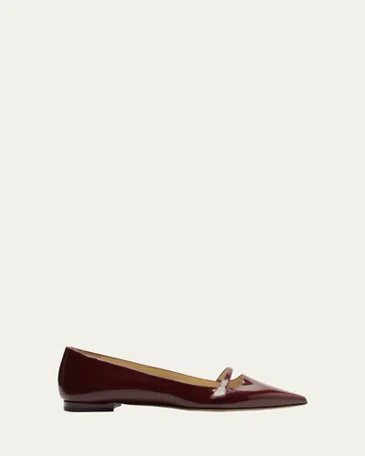 Alexandre Birman Tita Shiny Leather Mary Jane Ballerina Flats