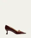 Alexandre Birman Tita Shiny Leather Mary Jane Pumps