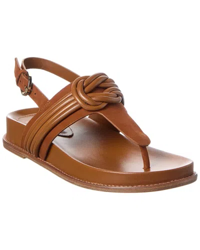 Alexandre Birman V 40 Leather Sandal In Brown