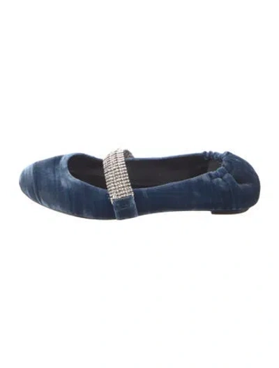 Pre-owned Alexandre Birman Velvet Ballet Flats In Blue