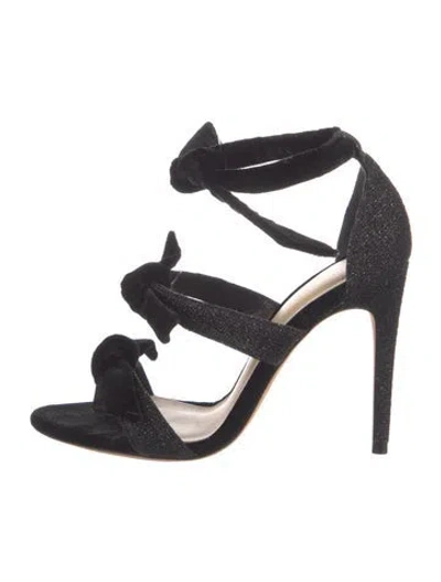 Pre-owned Alexandre Birman Velvet Bow Accents Sandals In Multi