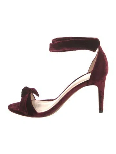 Pre-owned Alexandre Birman Velvet Bow Accents Sandals In Red