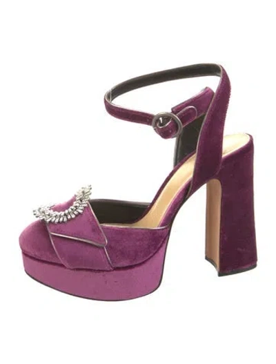 Pre-owned Alexandre Birman Velvet Crystal Embellishments Pumps