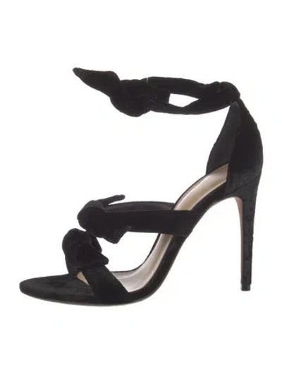 Pre-owned Alexandre Birman Velvet Sandals In Black