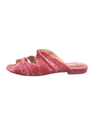 Pre-owned Alexandre Birman Velvet Slides In Pink