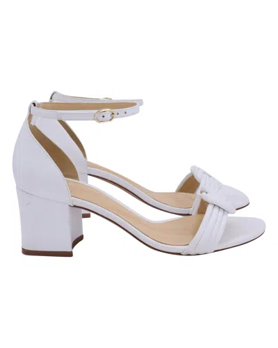 Alexandre Birman Vicky Block Heel Sandals In White Leather