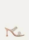 Alexandre Birman Vicky Crystal Knot Mule Sandals In Crystalnude