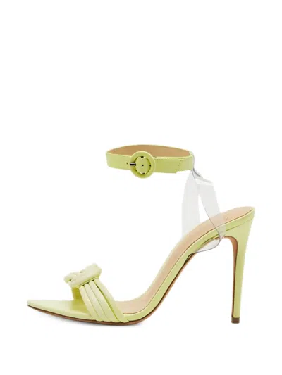Pre-owned Alexandre Birman Vicky Knotted-strap Heeled Sandals In Green