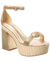 Alexandre Birman Vicky X Strap 120 Leather Platform Sandal In Gold