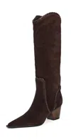 Alexandre Birman Victoria Saddle Boots Dark Brown In Brown