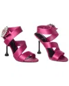 Alexandre Birman Antonia Crystals Satin Sandal