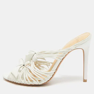 Alexandre Birman White Leather Dallas Strappy Sandals