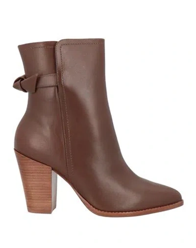 Alexandre Birman Woman Ankle Boots Brown Size 8 Leather