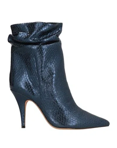 Alexandre Birman Woman Ankle Boots Navy Size 8 Leather In Blue