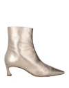Alexandre Birman Woman Ankle Boots Platinum Size 8 Calfskin In Grey