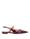 Alexandre Birman Tita Patent-leather Slingback Point-toe Flats In Purple