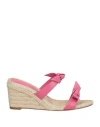Alexandre Birman Woman Espadrilles Fuchsia Size 11 Leather In Pink