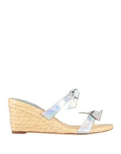 Alexandre Birman Woman Espadrilles Silver Size 6 Leather