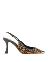 Alexandre Birman Woman Pumps Sand Size 8 Leather In Animal Print